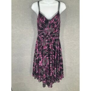 Signature by Sangria Dress Sz 6 Purple Babydoll Midi Dark Fairy Whimsigoth Vtg